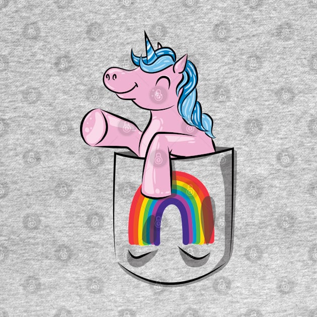 Cotton Candy Pocket Unicorn by deancoledesign